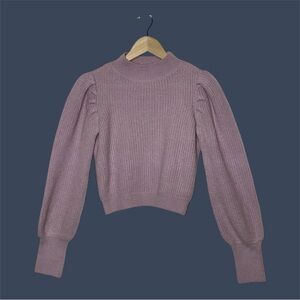 Lavender/Purple CROP Chunky Knit Sweater – Juniors Size Medium